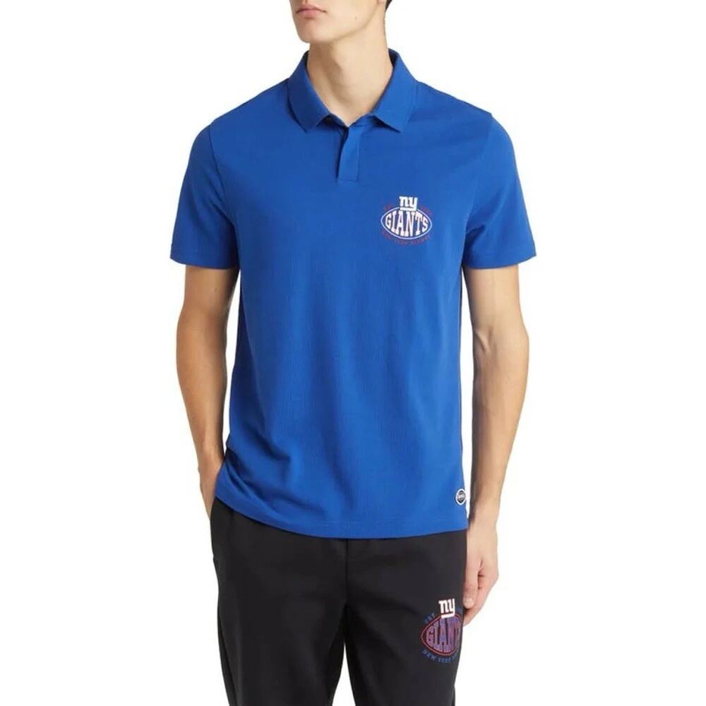 BNWT Hugo Boss NFL New York Giants Blue Polo Sz M!